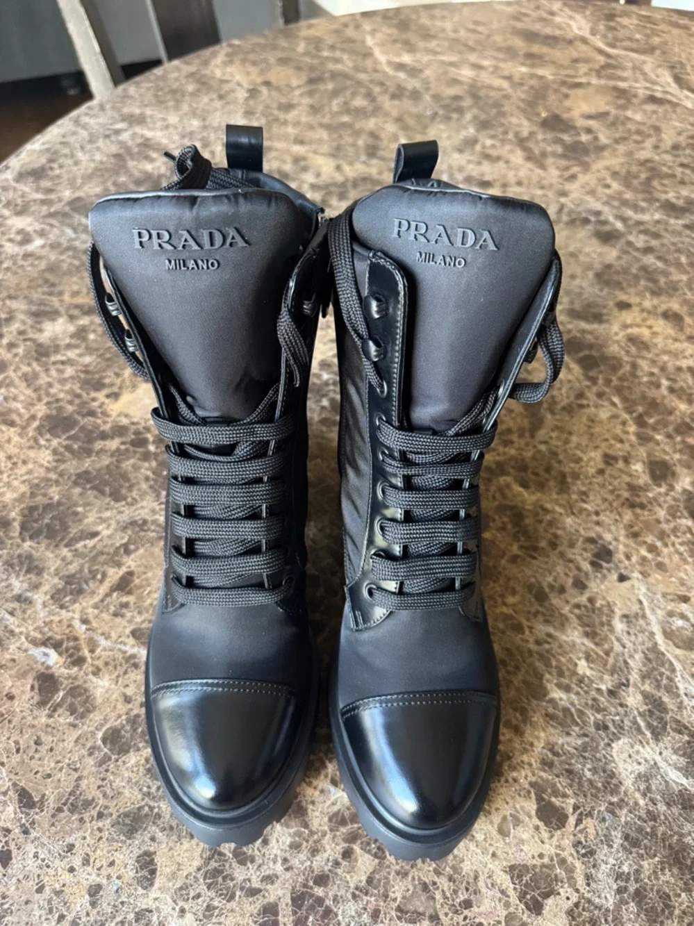 Prada re nylon black chunky lug sole nylon boot bootie sz 39 - Picture 4 of 10